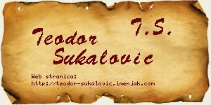 Teodor Šukalović vizit kartica